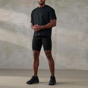 Pantalones cortos ajustados de 4 vías con cintura elástica y logotipo personalizado, ligeros, ajustados, para correr, gimnasio, ciclismo, entrenamiento para hombres - Product Image 3