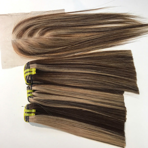 Precio de fábrica Piano Blonde 100% Raw Virgin Vietnamita Pelucas de cabello humano Bundle Straight Silky Super Double Drawn Extensiones de cabello - Product Image 5
