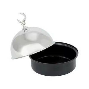 Bols à dattes arabes tendance, style Moyen-Orient, pots à khajoor avec accents de feuilles métalliques pour la maison, service de table, bols à dattes au chocolat - Product Image 3