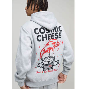 Sudadera con capucha de algodón pesado de alta calidad con diseño de gran tamaño de material polar con logotipo personalizado y opciones de talla grande en blanco - Product Image 3