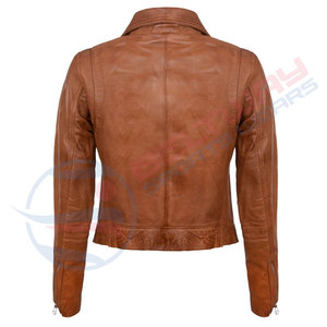 เสื้อแจ็คเก็ตผู้หญิงที่มียอดขายสูงสุดคุณภาพสูงหนังแจ็คเก็ตสีเขียวสําหรับสุภาพสตรีสไตล์ใหม่ของผู้หญิงแจ็คเก็ตหนังฤดูหนาว - Product Image 4