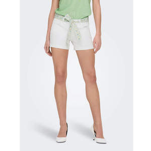 <b>Women's</b> Summer Mini Denim Jean <b>Shorts</b> High Beautiful Fancy Belt Breathable <b>White</b> Trending Industry Washed Technique High Quality - Product Image 1