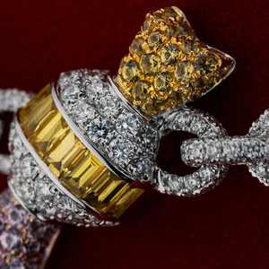 สร้อยเงินแท้ 925 ดีไซน์พิเศษ ประดับเพชรโมอิสซาไนต์สวยงาม ชุบทองคำขาวและโรสโกลด์ ได้รับการรับรองจาก GIA สไตล์ฮิปฮอป - Product Image 2