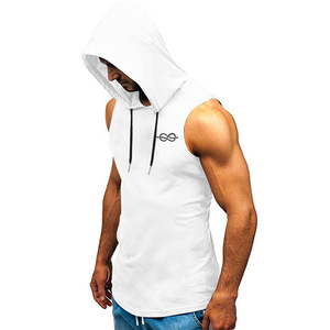 Bas quantité minimale de commande prix de gros conception personnalisée sweat à capuche hommes sans manches impression personnalisée respirant manches Offre Spéciale moins sweat à capuche - Product Image 3
