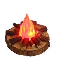 Lampe de nuit artisanale pour bureau, bruit blanc, rechargeable, LED, effet feu de camp en branche d'arbre