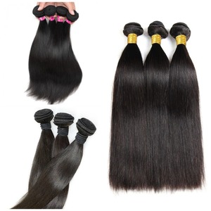 Trames de cheveux humains Remy indiens |   Droit |   Cheveux tirés d'un seul coup |   Couleur naturelle |   Double trame de machine - Product Image 1