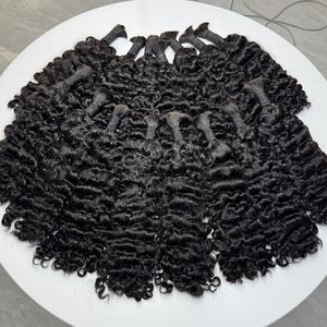 No Weft Curly Bulk Human Hair Natural Color Soft Full Ends For Boho <b>Braids</b> <b>Wig</b> Making And Hair Vendors - Product Image 2