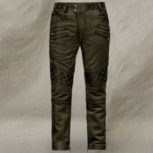 Peso ligero cómodo elegante cuero moda pantalón último diseño hombres Casual recto elástico calle estilo hombres pantalones de cuero - Product Image 2