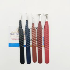 Pinzas profesionales de Extensión de pestañas de acero inoxidable con puntas de fibra doble Herramientas de belleza para Injerto de pestañas individuales - Product Image 5