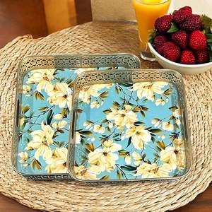 Plateau de service en métal élégant pour les maisons modernes et les restaurants de luxe, plateau en métal à motif design pour une utilisation décorative et fonctionnelle - Product Image 6