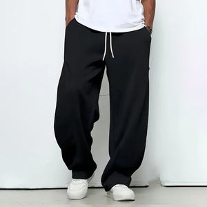 Pantalones de chándal holgados de forro polar para hombre, cálidos para invierno, informales, de ajuste suelto, tipo jogger, suaves y cómodos para estar en casa - Product Image 1