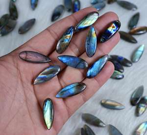 ลูกปัดหินลาบราดอไรต์อัญมณีรูปลูกแพร์ทำด้วยมือลาบราดอไรต์สีฟ้าสำหรับทำเครื่องประดับอัญมณีทรงหลวม - Product Image 1