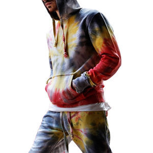 2025 conjunto de chándal informal de invierno 100% de algodón para hombre, pantalones de chándal de peso pesado con capucha transpirable, cierre de cintura elástica, estampado sólido - Product Image 5