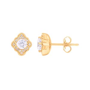 ต่างหูเพชรกลมเจียระไนแบบสดใส - Product Image 3
