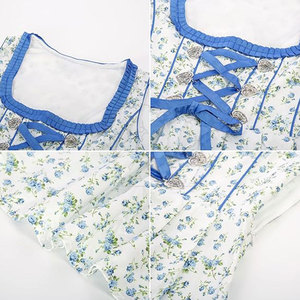 Robe bavaroise pour femmes, dernier design, longueur genoux, épaules dénudées, silhouette en A, tissu polyester léger tissé - Product Image 6