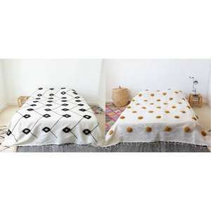 Manta Marroquí Hecha a Mano, Auténtica, Artesanal, Diseño Tribal, Suave, Tejida, Decoración para el Hogar, Regalo - Product Image 1