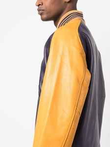 Bomber de baseball à manches en cuir brodé chenille sur mesure en laine veste d'université letterman pour hommes - Product Image 2