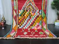 Tapis tribal berbère marocain authentique fait à la main Azilal Boujaad tapis multicolore Patchwork Design tapis de chambre à coucher de style bohème