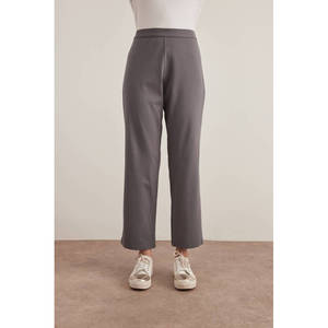 Pantalon gris à taille mi-haute, coupe décontractée, respirant - Product Image 2