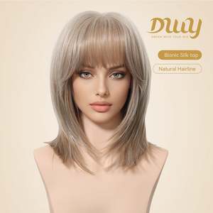 วิกผมสังเคราะห์แบบไม่ต้องใช้กาว Cecily C-DWY ยาว 14 นิ้ว เทคโนโลยีใหม่ ไบโอนิค ซิลค์ ท็อป สีบลอนด์ - Product Image 2