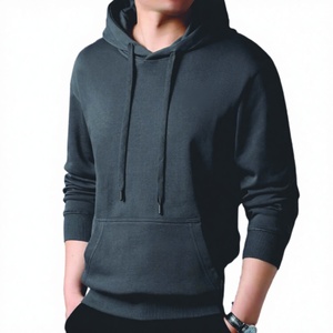 เสื้อฮู้ดผู้ชายผ้าฝ้ายฟลีซ 100% สีพื้น ดีไซน์พิมพ์ลายนูนปรับแต่งได้เต็มที่ ขายดีในฤดูหนาว ระบายอากาศได้ดี เป็นมิตรกับสิ่งแวดล้อม แห้งเร็ว - Product Image 1