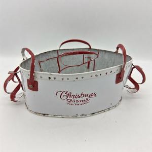 Maceta de jardín Tinsel Touch hecha de metal galvanizado, perfecta para mostrar vegetación durante las vacaciones y la temporada navideña - Product Image 5