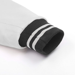 2025 nouveauté noir blanc personnalisé Lettermen Varsity Baseball veste pour hommes Top vente bas quantité minimale de commande Durable Stand Long mince - Product Image 4