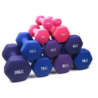 Ensemble d'haltères hexagonales en néoprène léger et coloré pour la musculation à domicile