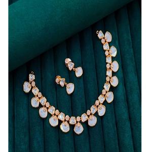 Radiant Premium qualité plaqué or laiton pierre Look collier boucles d'oreilles ensemble femmes traditionnel mariage fiançailles cadeau bijoux - Product Image 1