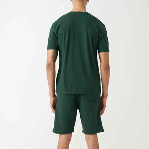 <b>Men's</b> Casual <b>Slim</b> <b>Fit</b> Two-Piece Set <b>Short</b> Sleeved <b>Shorts</b> Solid Color for Summer Sports - Product Image 3