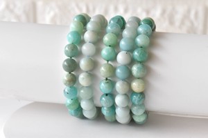 Top Selling 8mm Amazonite Round Gemstone Beaded <b>Bracelet</b> Natural <b>Healing</b> Crystal For Meditation Jewelry Fashion at Wholesale - Product Image 3