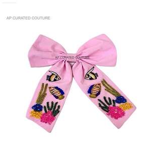 Arcos de cocodrilo con cuentas de cristal hechos a mano para accesorios para el cabello Proveedores indios de moda para diademas de primavera y verano - Product Image 6