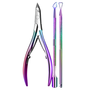 Ensemble de coupe-ongles professionnels en acier inoxydable, finition arc-en-ciel, ouverture large, poignée noire durable pour le soin des ongles des doigts et des orteils, adulte - Product Image 6
