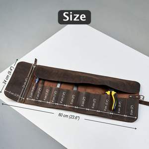 Wholesale Custom Handmade Premium <b>Leather</b> <b>Tool</b> <b>Roll</b> Durable Stylish <b>Tool</b> Organizer with Multiple Compartments for Craftsmen - Product Image 3