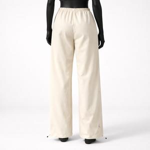 Pantalones Deportivos Anchos Personalizados para Mujer, Cintura Elástica con Cordón, Corte Recto, Pantalones de Descanso con Flores Bordadas, Venta al Por Mayor OEM - Product Image 3