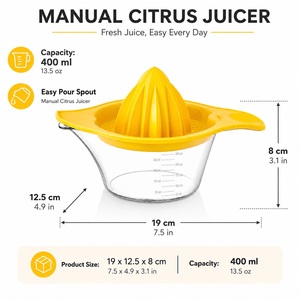 Plastic Manual Citrus Juicer Squeezer with Measuring Cup Vegetable <b>Tools</b> Dishwasher Safe Easy Clean <b>Kitchen</b> <b>Tool</b> - Product Image 2