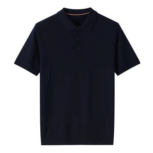 Polo para hombre, camiseta de manga corta de algodón 100% con cuello fino, Primavera/Verano, informal de negocios, ajuste Extragrande - Product Image 2