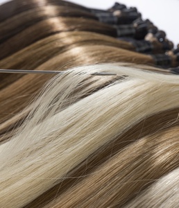 Nouveauté : Extensions de cheveux humains européennes à double trame, volume, teintes vertes, mèches blondes Tenology - Product Image 5