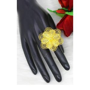 Bagues Bagues de Doigt Dubai Indien Arabe Plaqué Or classique ethnique doré grande taille bagues de doigt taille réglable - Product Image 1