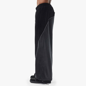 Pantalon de Jogging Décontracté Noir en Nylon Pantalon de Survêtement Baggy à Jambes Larges avec Passepoil Latéral Pantalon de Survêtement Tricoté avec Broderie pour Femmes - Product Image 5
