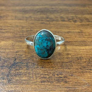 <b>Turquoise</b> <b>Ring</b> (2.0 Grams) Fashionable Hip-Hop Style Princess Cut Diamond Rose Gold & Rhodium Plated Bezel Setting Inlay Gift - Product Image 1