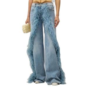 Jeans sexy taille haute en daim dégradé avec grandes poches, tendance estivale - Product Image 2