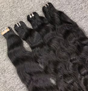 Extensions de cheveux vierges vietnamiens bruts non transformés de meilleure qualité Couleur noire naturelle Trame ondulée Cuticule alignée Style de vague naturelle - Product Image 4