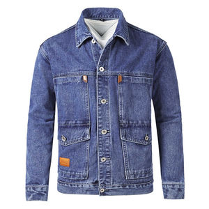 Chaqueta vaquera para hombre, manga larga, Color sólido, suelta, Otoño Invierno, chaqueta de moto, abrigo, prendas de vestir y chaquetas - Product Image 2