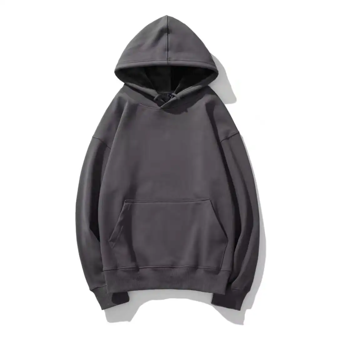 80% Baumwolle 20% Polyester Fallschultern Pullover-Stil Überhalsausschnitt gerippter Ränder und Manschetten staubgrün übergroßer Hoodie