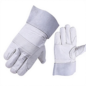 Gants de soudage TIG robustes en cuir de vachette renforcé de coton, protection industrielle des mains, ignifuges, certifiés CE - Product Image 1