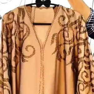 Ropa musulmana tradicional de mujer modesta elegante islámica, Kaftan nupcial Abaya estilo Dubai, accesorio incluido - Product Image 3