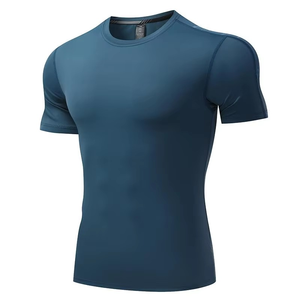 T-shirt de gymnastique pour hommes Compression Fit Short Sleeve Sportswear Fitness Top Quick Dry Muscle Training Athletic Shirt Services OEM - Product Image 6