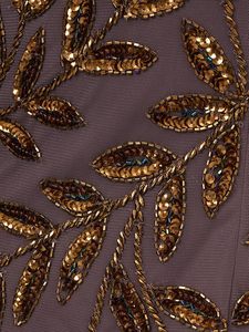 Vestido de noche Aline con patrón floral elegante Vestido largo de fiesta con lentejuelas y cuentas con cuentas y material de una manga Vestido de fiesta - Product Image 6