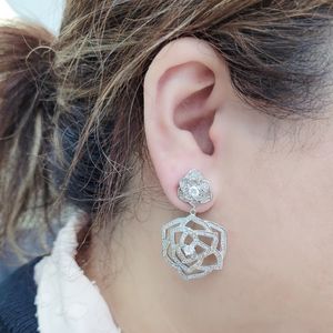 Pendientes de piedras de circonia cúbica para mujer, joyería de cobre, fiesta de moda, odm, oem, obm, novedad de 2023, listo para enviar - Product Image 3